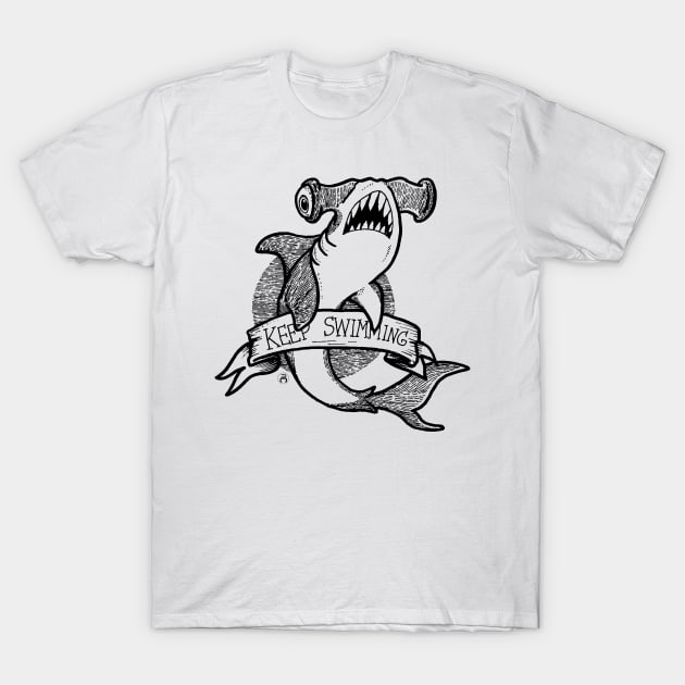 Vintage HammerShark one color T-Shirt by Neyc Design